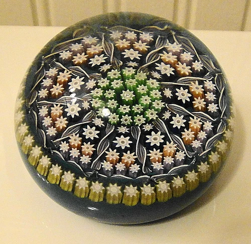 Vtg Early Perthshire Crieff Millefiori Twist Art Glass Paperweight P Center EUC!