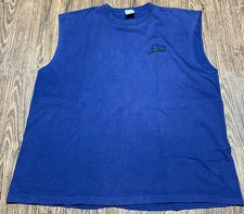Vintage Speedo solid blue Sleeveless T-Shirt Activewear Swimwear Size Xl