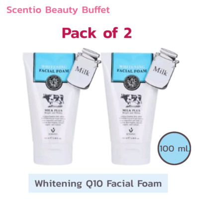 Scentio Milk Plus Whitening Q10 Facial Foam Beauty Buffet moisturizing 100 ml.