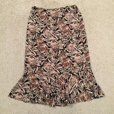 Sag Harbor Skirt Size 14 Brown Floral Maxi Long Unlined