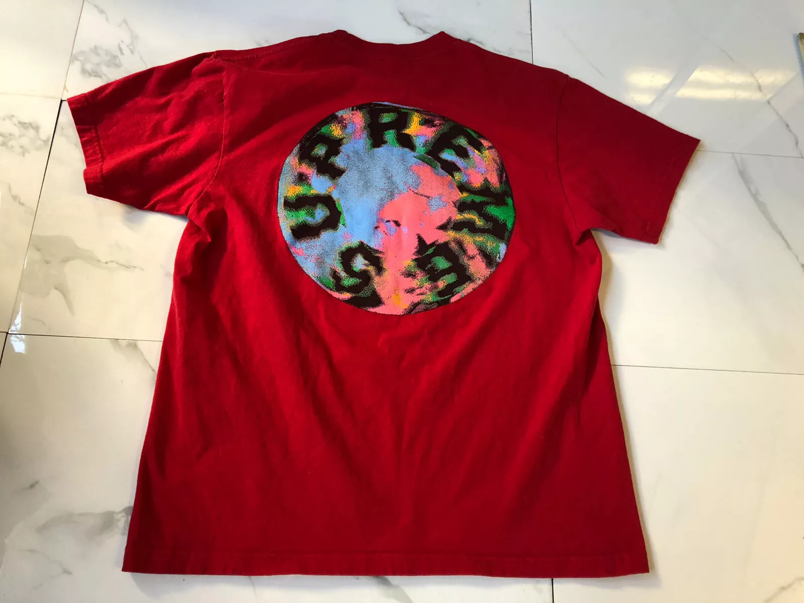 Men’s Supreme 100% Cotton Crew Neck Short Sleeve Red T Shirt Size M Made in USA