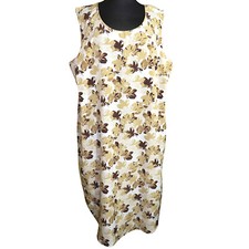 Roaman's Floral Hawaiian Print Sleeveless Midi Dress Plus Size 34W