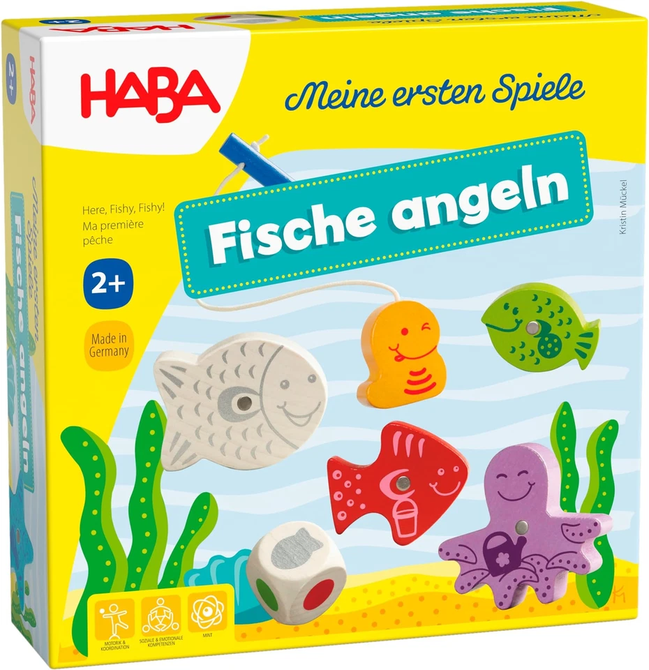 Juego de pesca de madera HABA - Juguete de motor para niños a partir de 2 años - Imagen 2 de 4