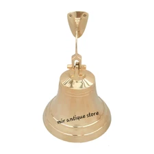 Solid Brass Ships Bell Hanging Brass Bell Heavy Front Door Bell Brass Wall Bell