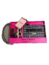 Juicy Couture Black Wristlet And Card  Holder Gift Set New In Box