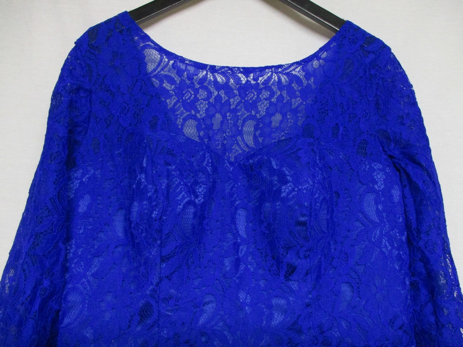 Plus Size Women 3/4 Sleeve Blue Lace Cocktail Evening Prom Gown Dress    +P-3