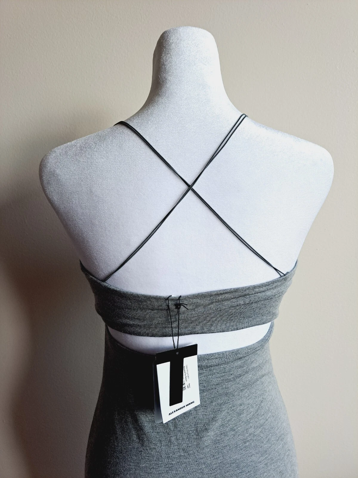 Abito Tank Cami con spalline Alexander Wang nuovo grigio erica taglia S