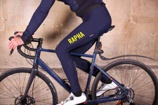 NEW DARK NAVY CHARTRUESE RAPHA THERMAL PRO TEAM II CYCLING BIB TIGHTS W/PAD XL