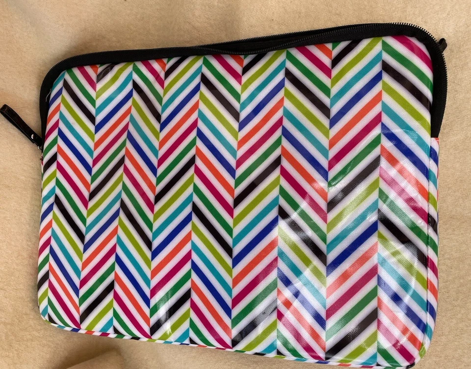 Studio C Paisley 16 Inch Laptop Sleeve Case Zigzag Brightly Colored Polka Dots - Image 2 of 4