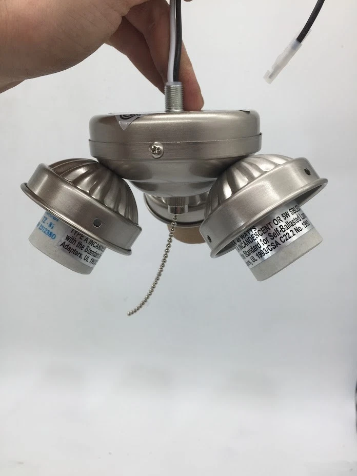 Hampton Bay 3-Light Brushed Nickel Ceiling Fan Shades LED Light Kit, 91382 - Image 4 of 4