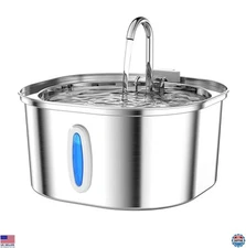 Stainless Steel Cat Water Fountain - 3.2L Pet Drinking Fountain for Cats & Dogs