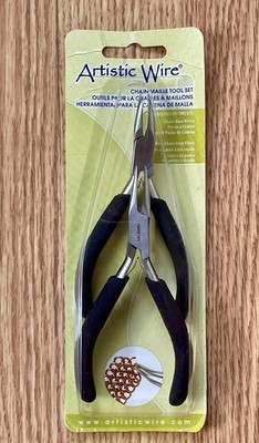 ARTISTIC WIRE CHAIN NOSE PLIER SET~ REGULAR & BENT NOSE PLIERS~ NEW ~AWA-201E025