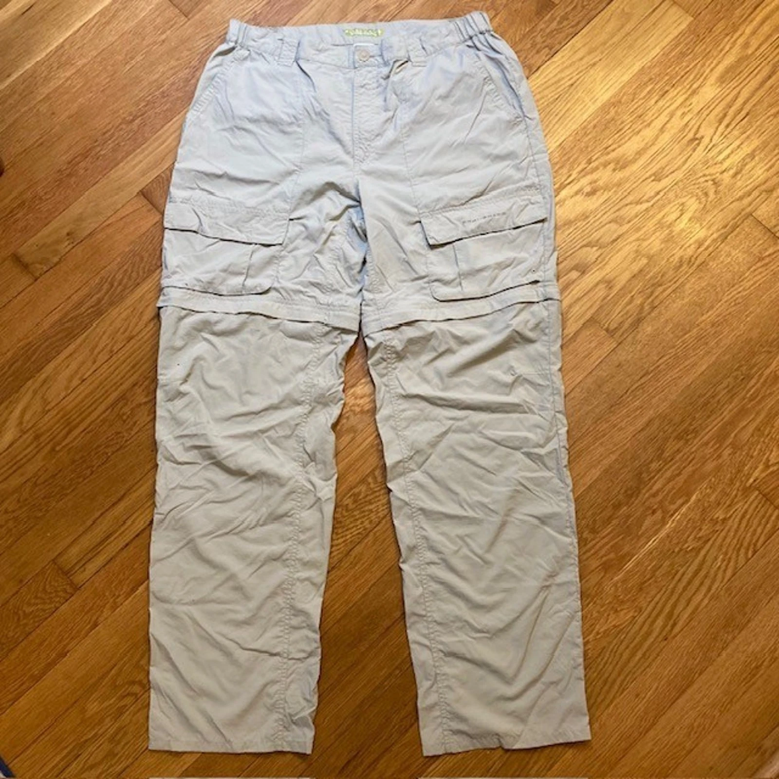 Columbia Omni Shield PFG Mens 38 Utility Convertible Pants Khaki Tan Cargo Pants