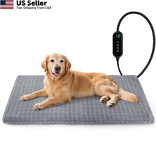 Cat Heating Pad, Waterproof Heated Dog Bed with Large : 35"x24", Gray
