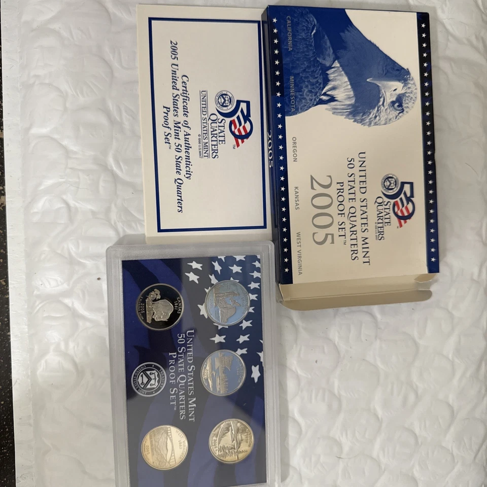2005 2006 2007 2008 2009 United States Mint State Quarter Proof Sets W/ COA - Image 2 of 4