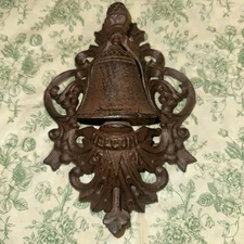 Dinner/Door Bell Cast Iron Wall Mounted Antique Style Rustic Dinner Bell