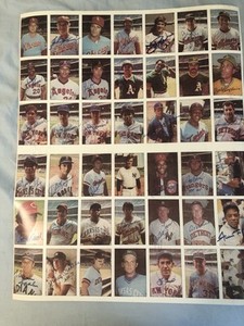 Sports Card Publishing Co. uncut 1975 sheet of 42 card set 29 autographs REPRINT