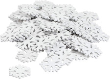 Wooden White Snowflakes Ornaments,Snowflake Craft Supplies,100Pcs