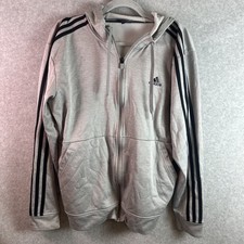 Adidas Men's Longsleeve Hoodie Sweat Jacket Size Large Full Zip Sports Training