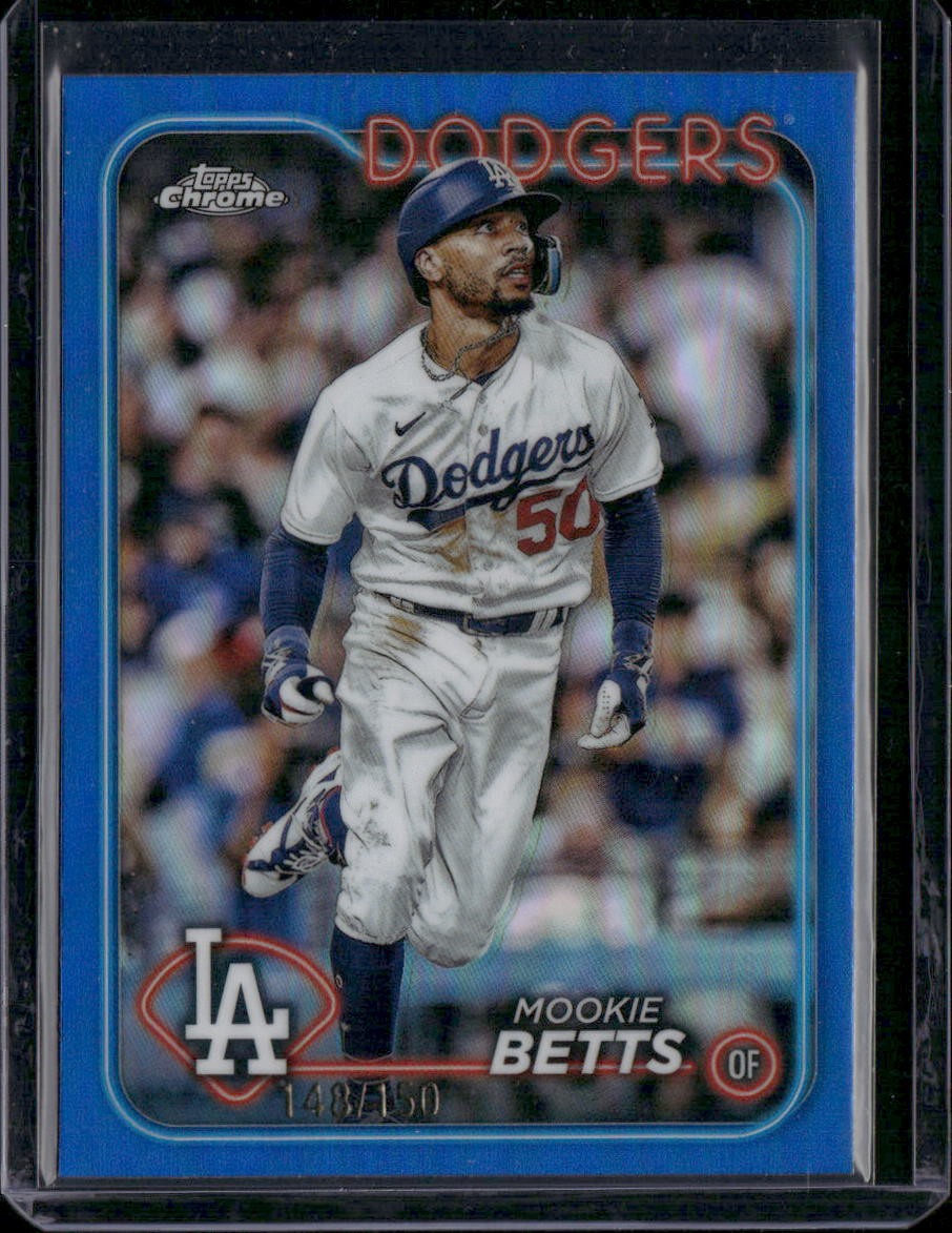 2024 Topps Chrome #296 Mookie Betts Blue Refractor #/150