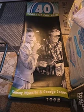 Tammy Wynette And George Jones  Very Rate Viynal Banner From Fan Fair 1995