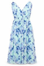 Ver Moda Womens Fit & Flare Dress Size S UK '' Green Geometric Long V-Neck