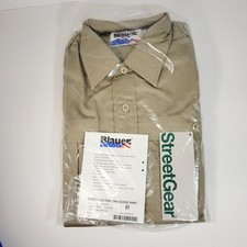 StreetGear Long Sleeve Shirt, 65/35 Stretch Twill Silver Tam Blauer 8700 Small