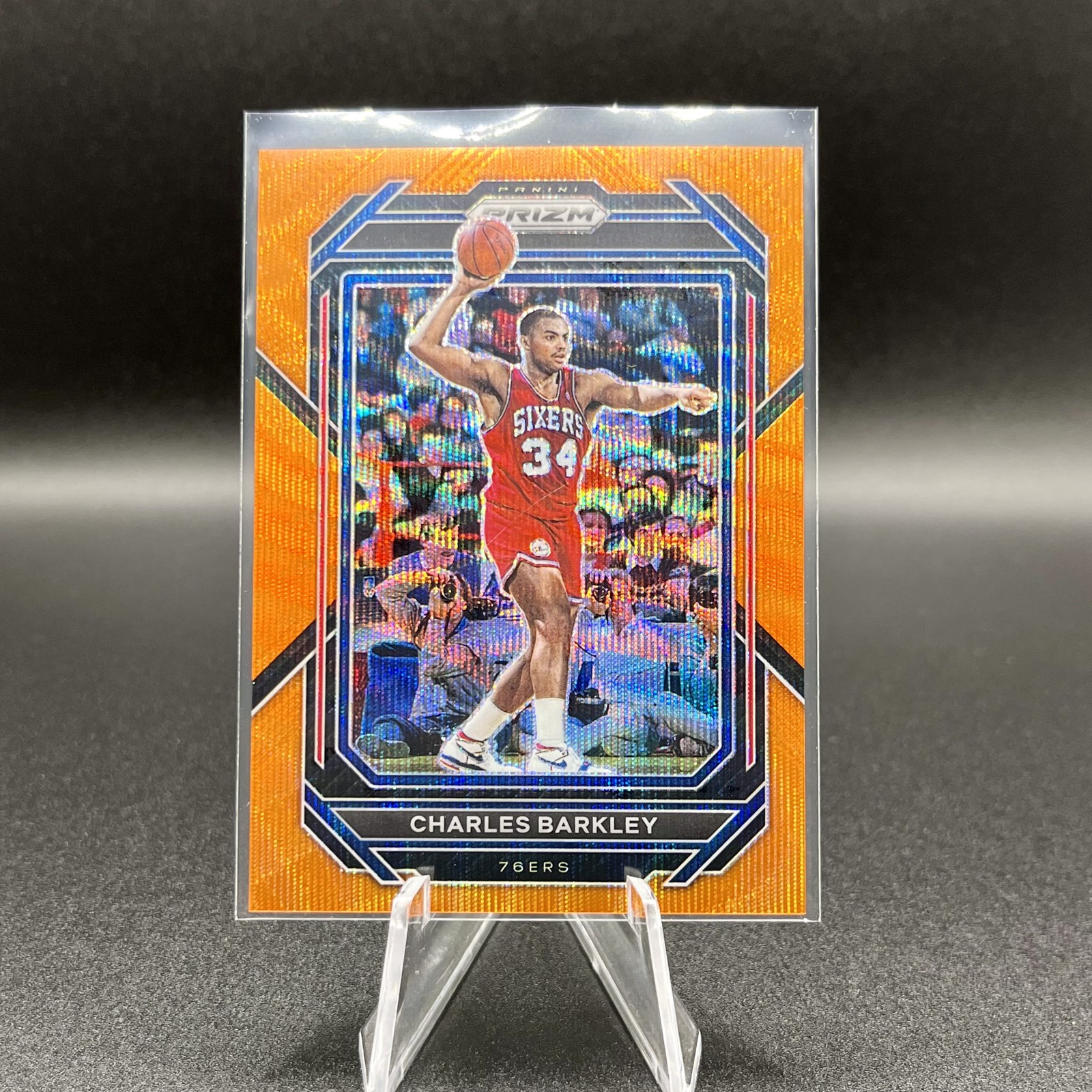 Charles Barkley 2022-23 Panini Prizm #300 Orange Wave Prizm /60