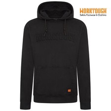 MENS WORK HOODY SWEATSHIRT TOP HOODIE WORKWEAR COTTON QUALITY BLACK PULLOVER GYM