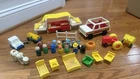 Vintage Fisher Price little people Misc Lot Pop-up Camper, Castle Figure Lot