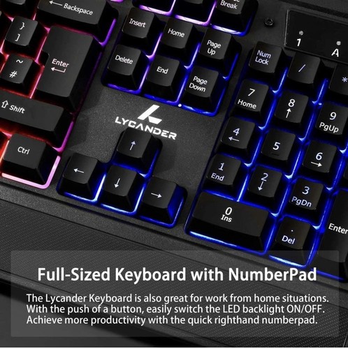Wired Gaming Keyboard For Pc USB Keyboard - 19 anti-ghosting keys LYCANDER - Afbeelding 3 van 5