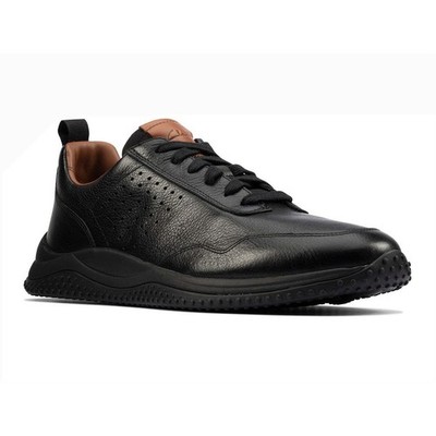 Clarks Puxton Lace Mens Black Leather Sneakers Active Air Shoes NWOB US 13 M