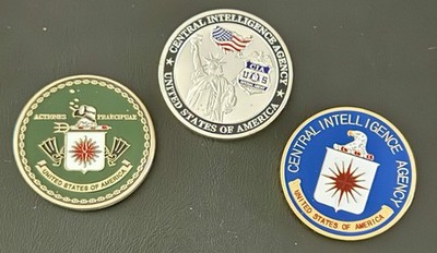CIA Central Intelligence Group Coins Set Of 3 Coins In Cases USA Military SAG