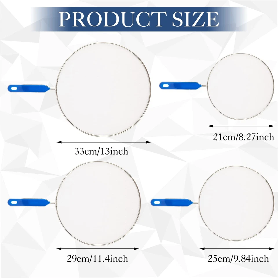 8 Inch Grease Splatter Screen Guard Stainless Steel Splash Screen Protector G... - Image 2 of 4