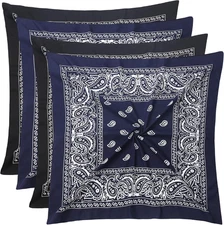 100% Cotton 27" X 27" Large Bandanas for Men & Women, Multi-Purpose Bandana Head