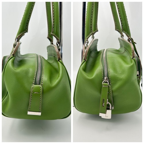 Tod’s Leder Handtasche grün Mini Boston Style Top Handle Bag Y2K aus Japan - Bild 15 von 24