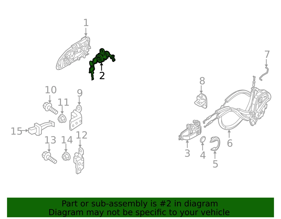 Cilindro de cerradura de puerta delantera derecha NV200 genuino H0600-3LM0A Foto 3 de 4