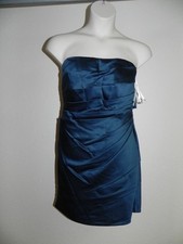 Davids Bridal Dress Plus Size 24 Peacock Strapless F14212 Bridesmaid Prom NWT