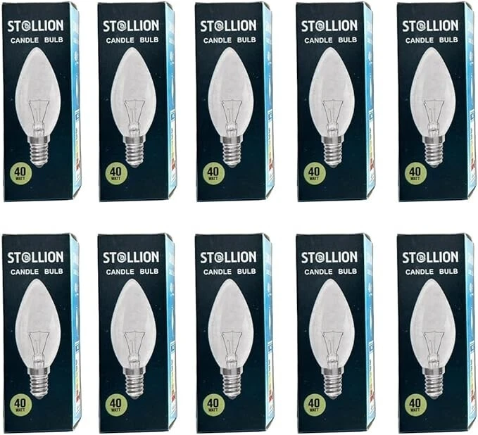10Pack Screw In E14 SES Candle Light Bulbs Clear Dimmable Small Edison 40W Lamp- - Image 2 of 4