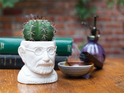 Mini Blumentopf Albert Einstein Keramik Beethoven Kopf Sigmund Freud UPG Weiß - Picture 4 of 15