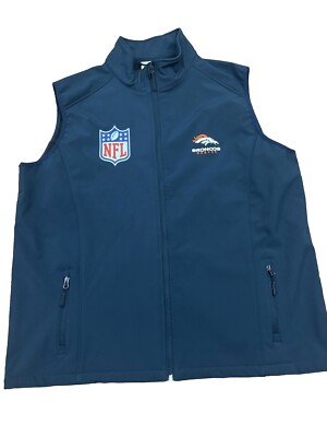 NFL Team Apparel Denver Broncos Sleeveless Vest. Mens 2XL. Blue.