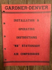 Original 1957 Gardner Denver WB Stationary Air Compressors Manual 27 pages