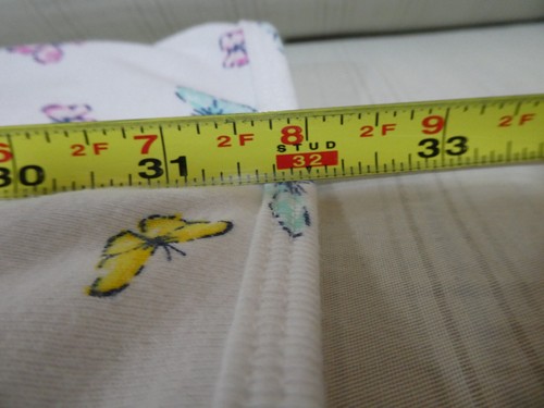 VTG Carters White Baby Blanket Butterflies Pink Blue Yellow Cotton Stretchy S1 - Picture 11 of 12