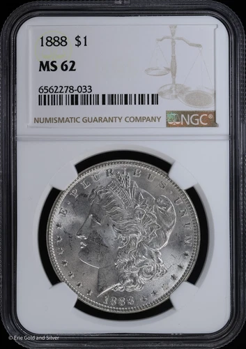 1888-P $1 Morgan Silver Dollar NGC MS 62 | Uncirculated UNC