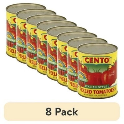 8 Pack Peeled Tomatoes with Basil Leaf All Natural Premium Quality 28 Oz