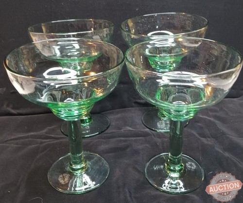4 Hand-Blown Mexican Margarita Glasses, Recycled Glass - 第 1/4 張圖片