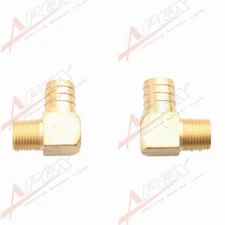 2PCS 3/4" Inch Male 90 Degree Brass Hose Barb To 1/2" NPT Pipe Male Thread US 