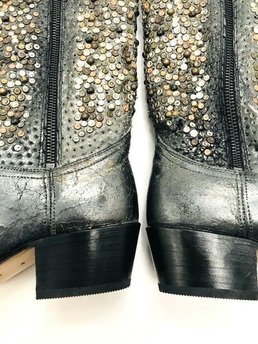 FRYE Deborah Studded Tall Women's Boot- color anthracite (dark gray) size 5.5 - Picture 5 of 12