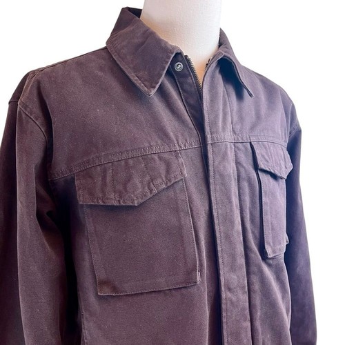 AIGLE Brown Insulated Barn Jacket Chore Coat Large Ranch Yellowstone Mechanic - Picture 8 of 14