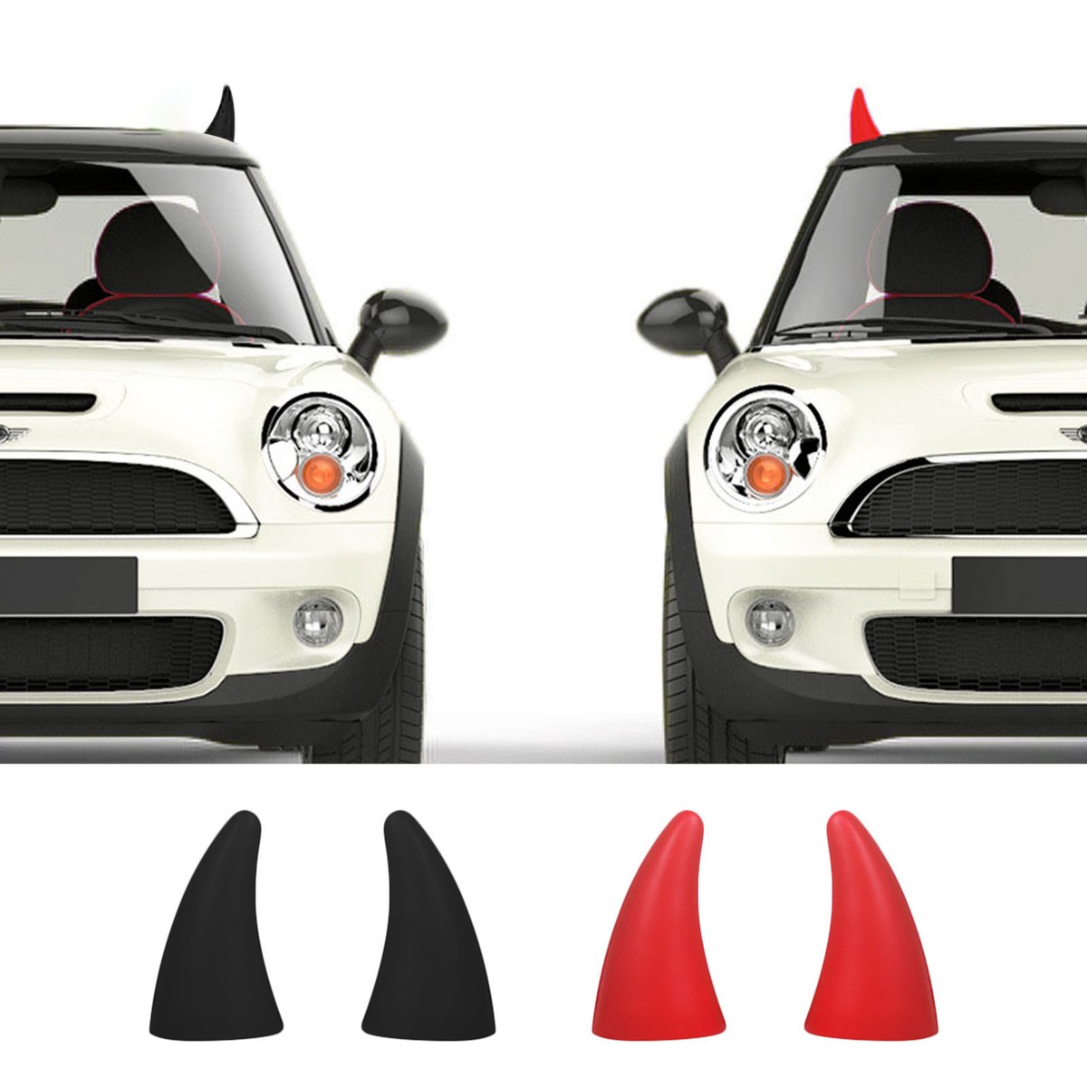 3D Devil Horn Car Helmet 1 Pair Stereo Bumper Hood Stickers Car 